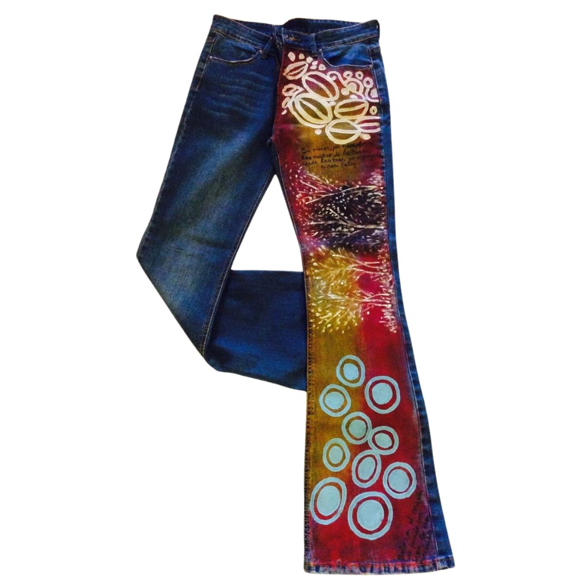 GENERICO - Jeans azul elasticado hand painted Toarenataeloisa Amanda