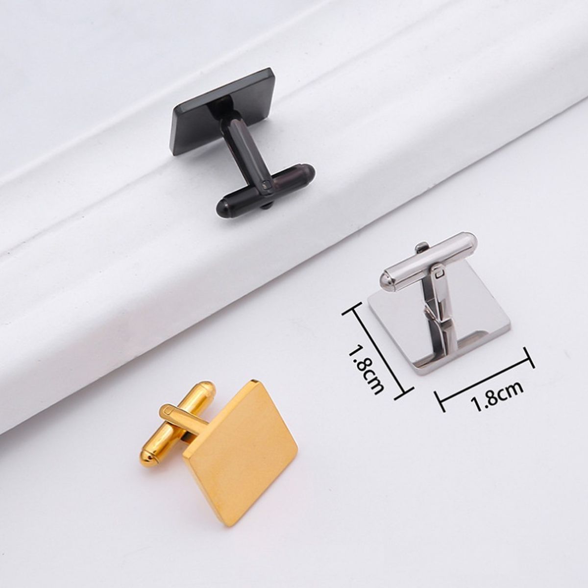 ZG JOYAS - Par Colleras Gemelos Camisa Traje Hombre Metálicas Clásicas Cuadrado