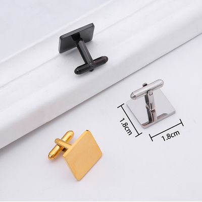 Imagen 2 del producto Par Colleras Gemelos Camisa Traje Hombre Metálicas Clásicas Cuadrado