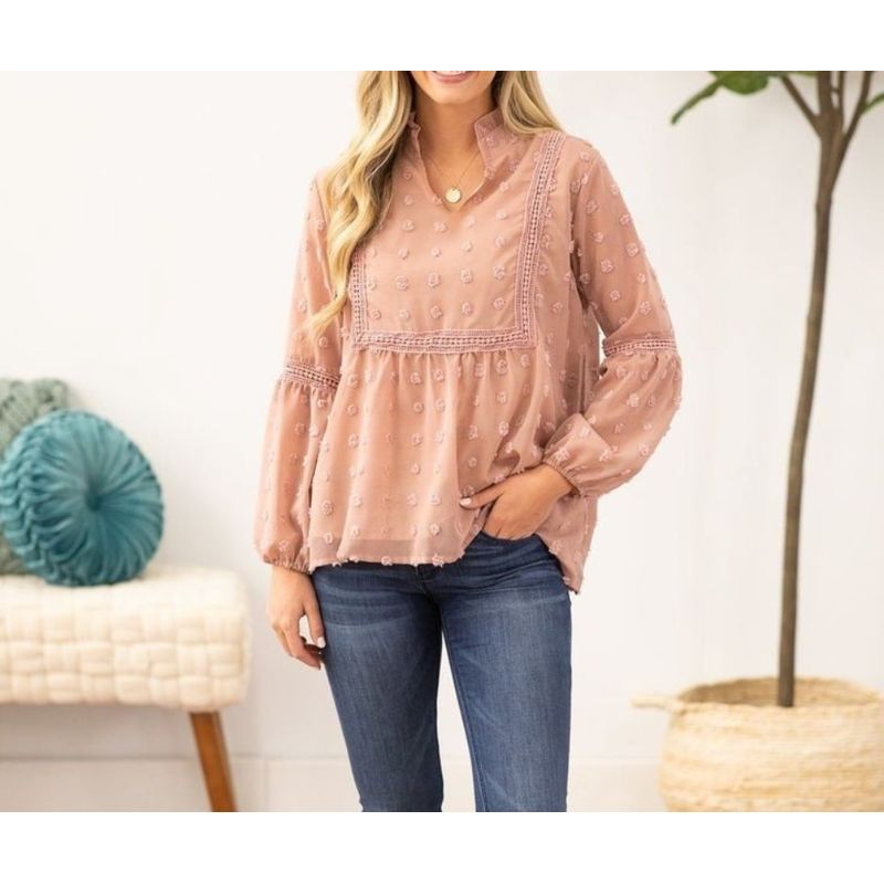 ARRAKASTA - Blusa de gasa tela punto suizo