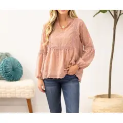 ARRAKASTA - Blusa de gasa tela punto suizo
