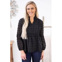 Blusa de gasa tela punto suizo