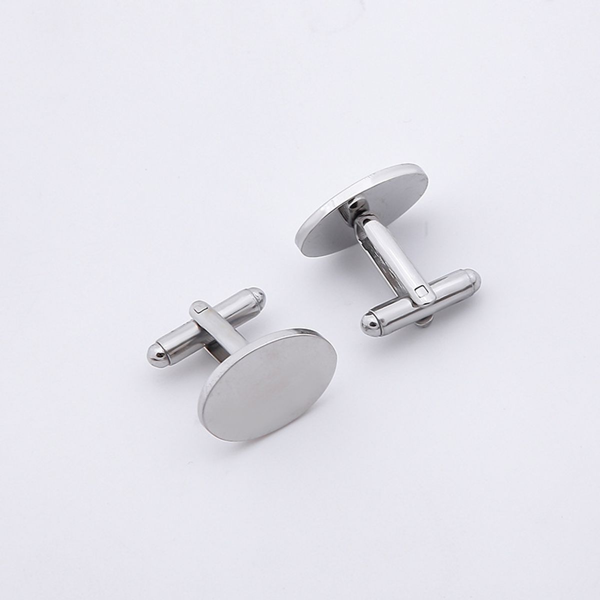 ZG JOYAS - Par Colleras Gemelos Camisa Traje Hombre Metálicas Clásicas Ovalado