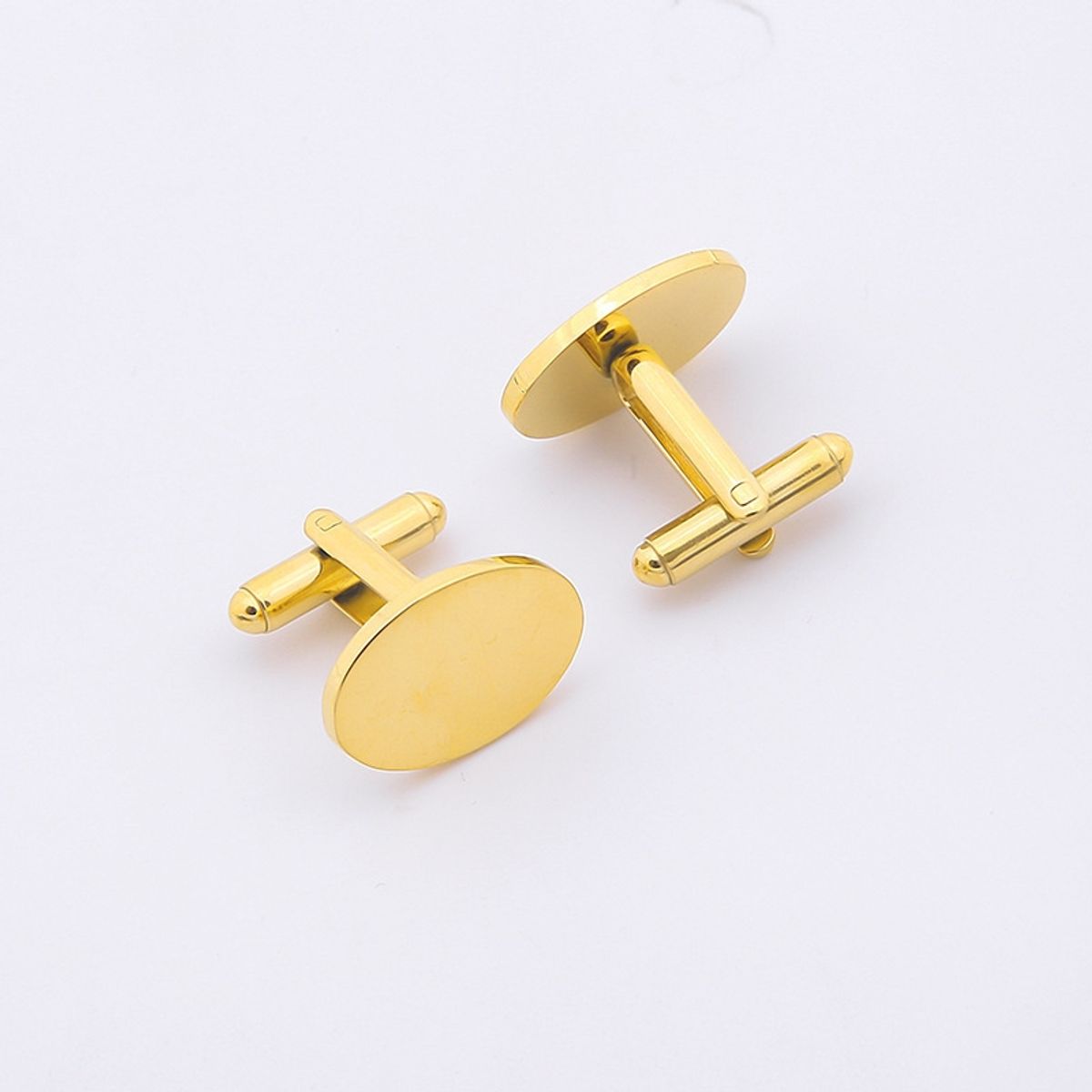 ZG JOYAS - Par Colleras Gemelos Camisa Traje Hombre Metálicas Clásicas Ovalado