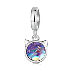 GENERICO - Charm Plata GATO ESCAMAS LILA…