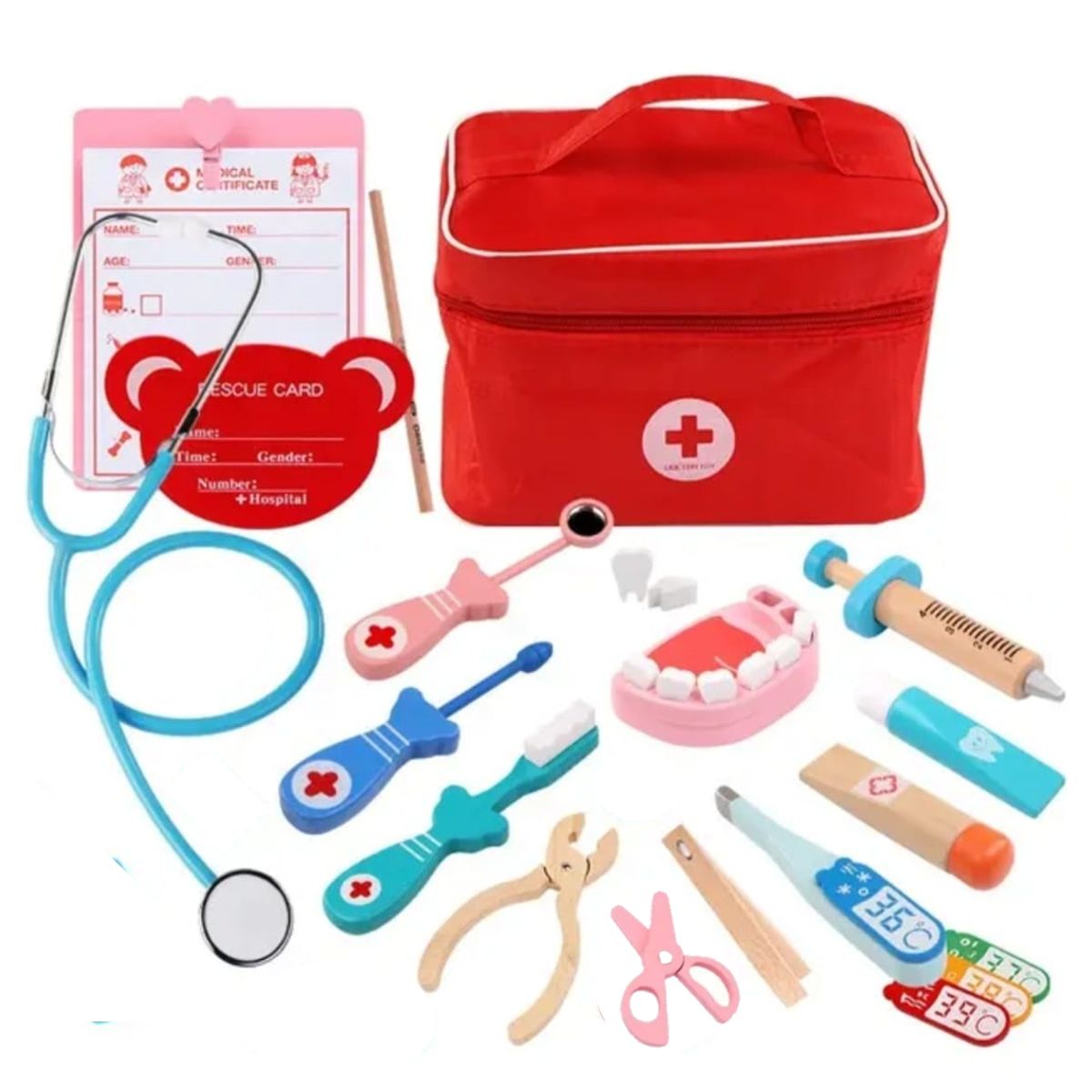 GENERICO - Set Doctor- Dentista juego didáctico Madera para niños