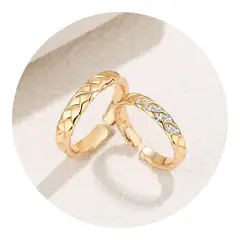 ZG JOYAS - Anillo Compromiso Ajustable Plata 925 En Oro 18k Dorado Amor Sagrado