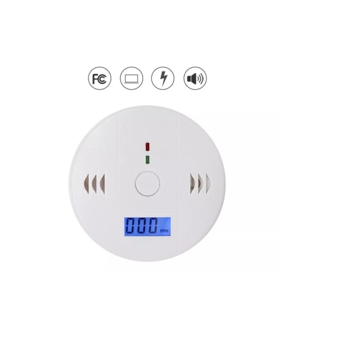 GENERICO - Alarma Detector Gas Y Humo Monoxido Carbono Con Digital Lcd