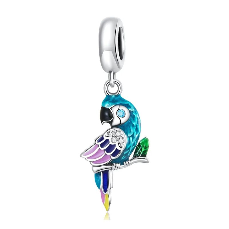 GENERICO - Charm Plata LORO COLORES…