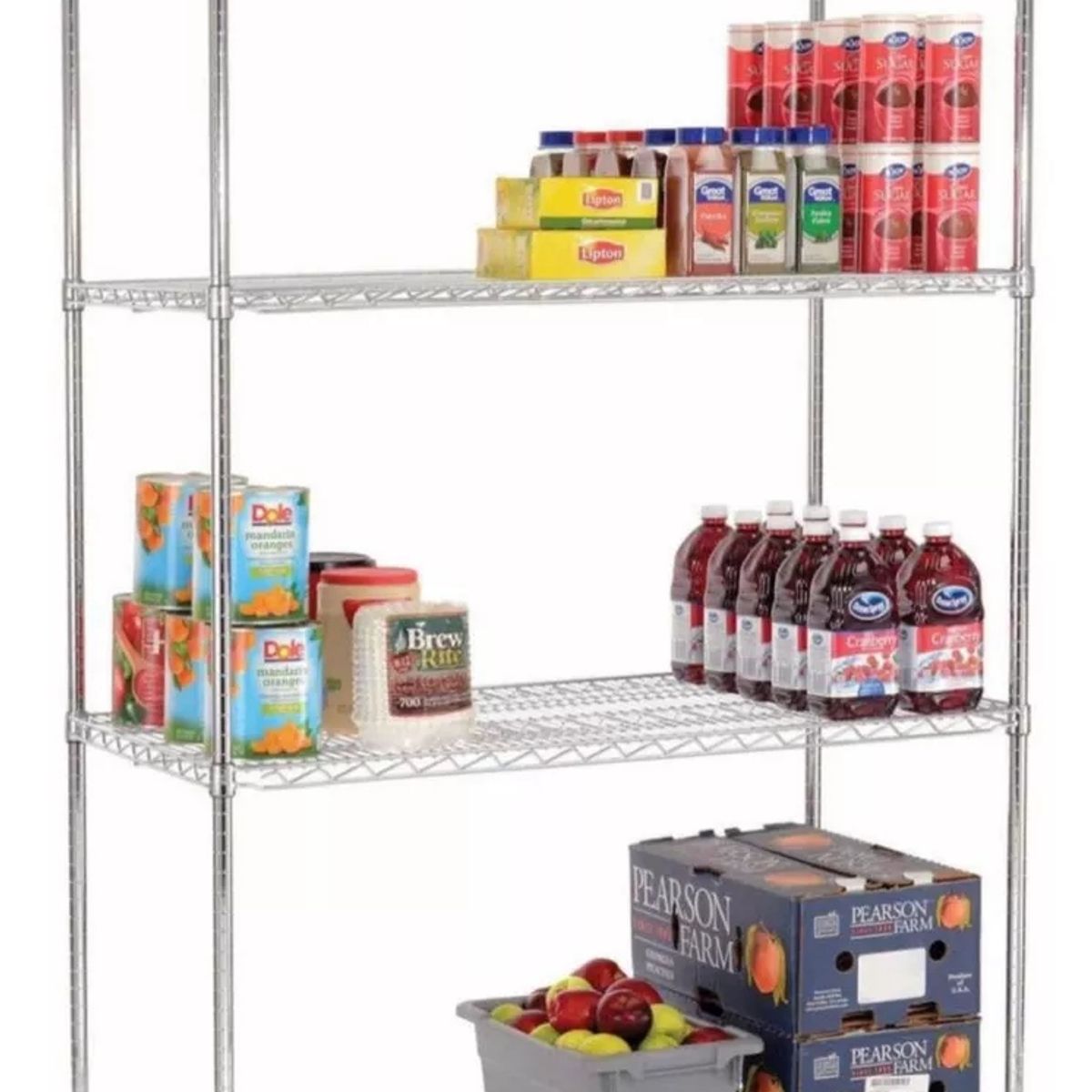 GENERICO - ESTANTERIA DE ACERO CROMADO 120 x 45 x 180 cm 4 REPISAS…