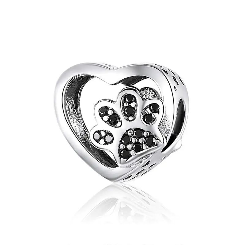 NAZ - Charm Plata Huella Cachorro Negro…