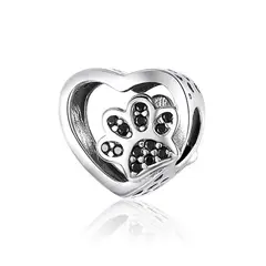 NAZ - Charm Plata Huella Cachorro Negro…
