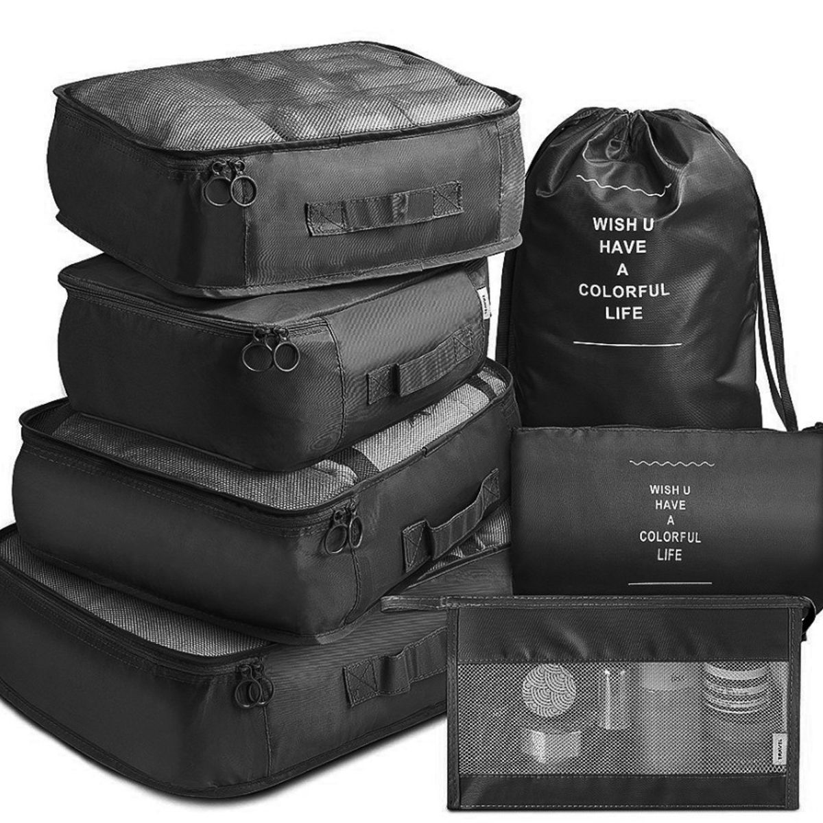 TNAKIEX - 7pcs Organizadores de Viaje para Maletas Bolsas de Viaje Impermeable