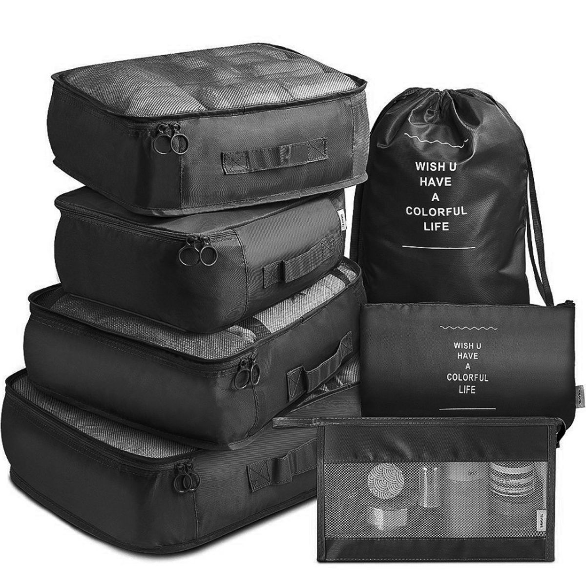TNAKIEX - 7pcs Organizadores de Viaje para Maletas Bolsas de Viaje Impermeable