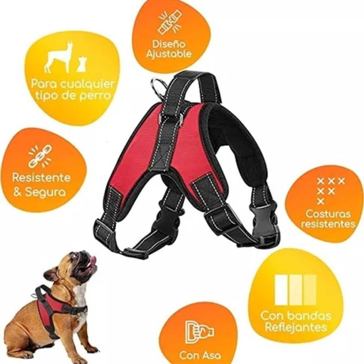 GENERICO - Arnés Talla M Ajustable Para Perros Mascotas Paseo…