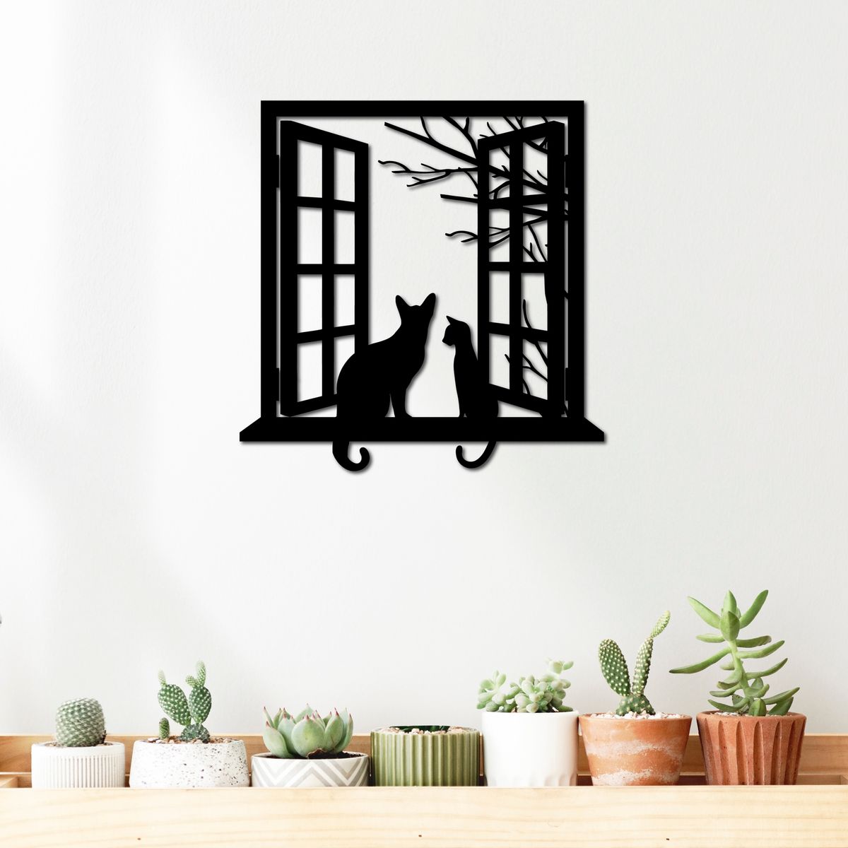 ELAB PROPIA - Cuadro Decorativo Gatos En La Ventana - Fun Republic