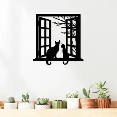 ELAB PROPIA - Cuadro Decorativo Gato En La Ventana - Fun Republic