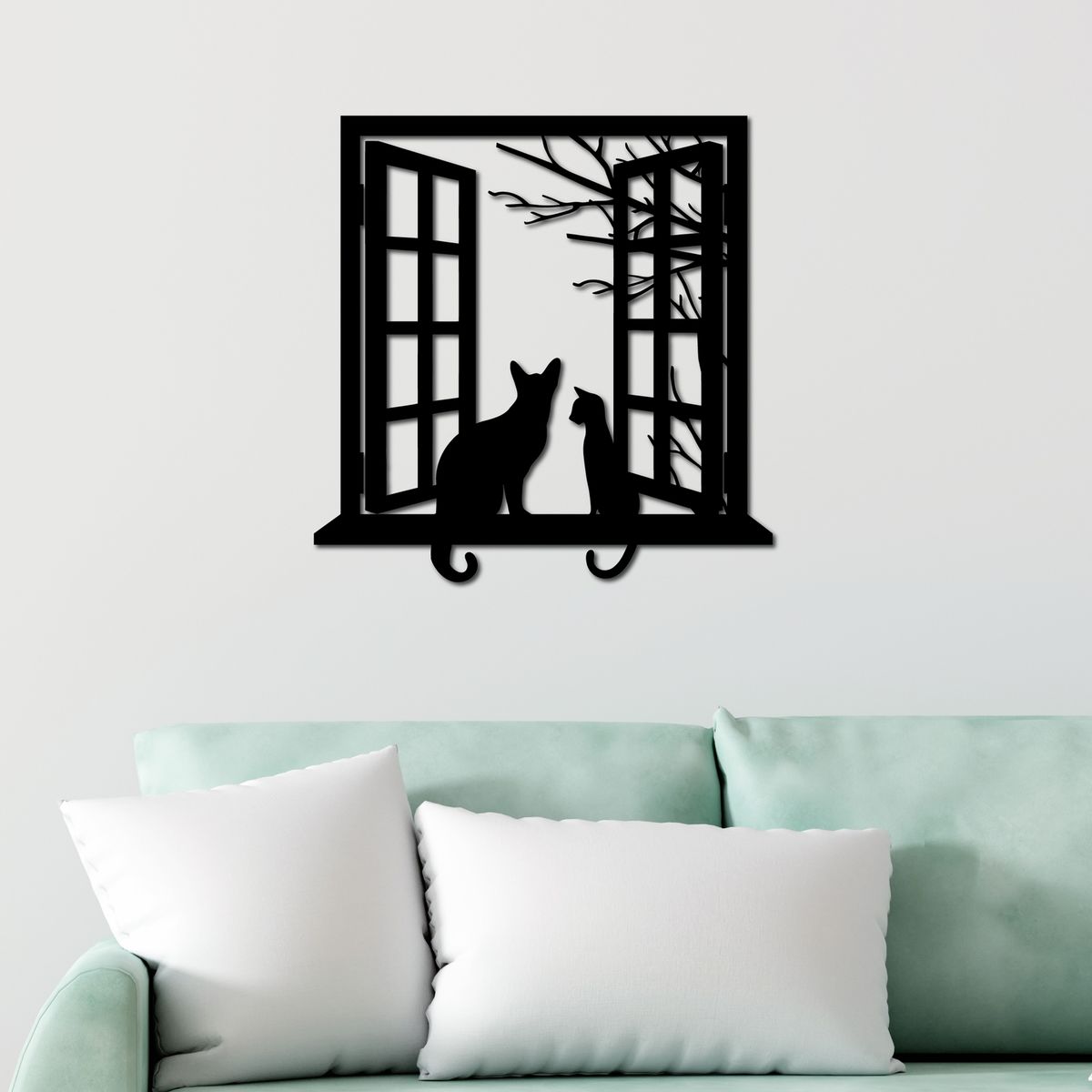 ELAB PROPIA - Cuadro Decorativo Gatos En La Ventana - Fun Republic