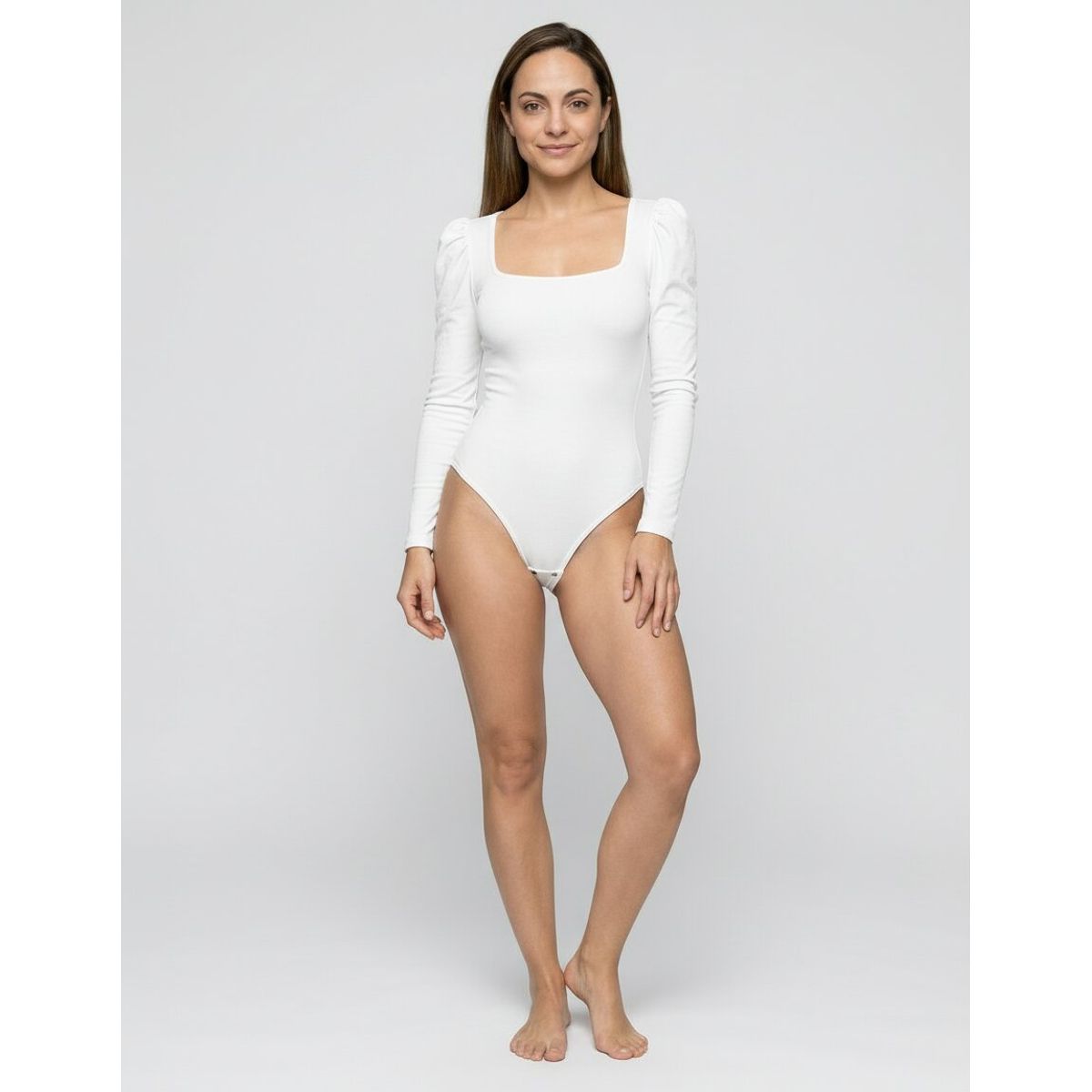 MABELLE - BODY ESCOTE CUADRADO FRUNCIDO