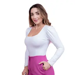 MABELLE - BODY ESCOTE CUADRADO FRUNCIDO