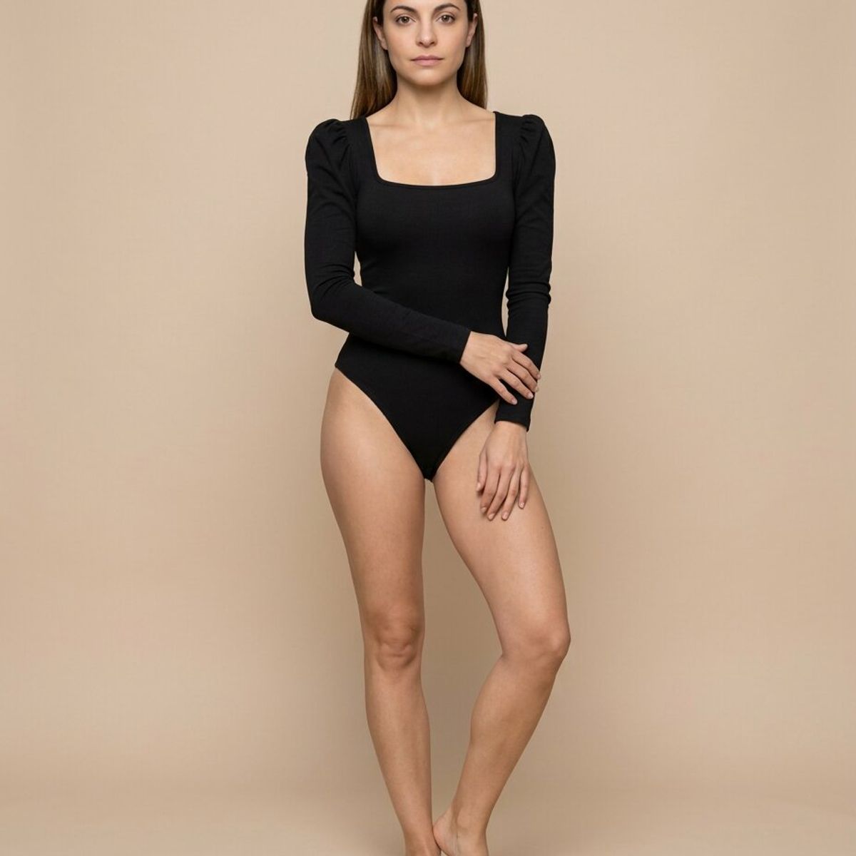 MABELLE - BODY ESCOTE CUADRADO FRUNCIDO