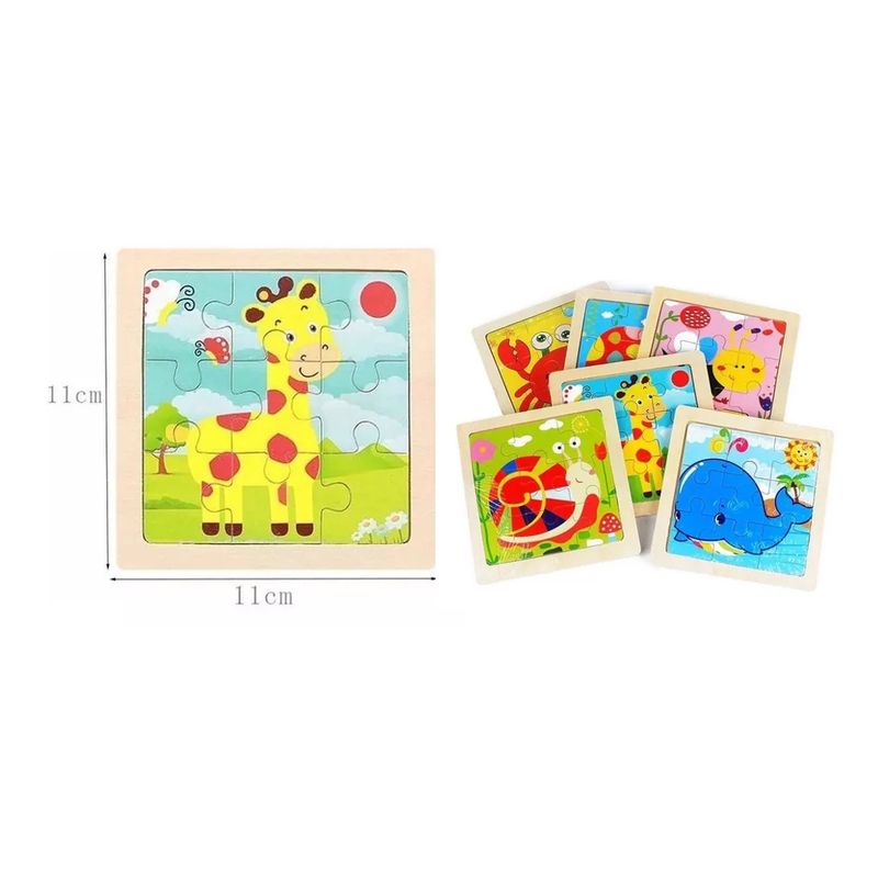 GENERICO - Puzzle Rompecabezas Pack 6 -11x11 Cm