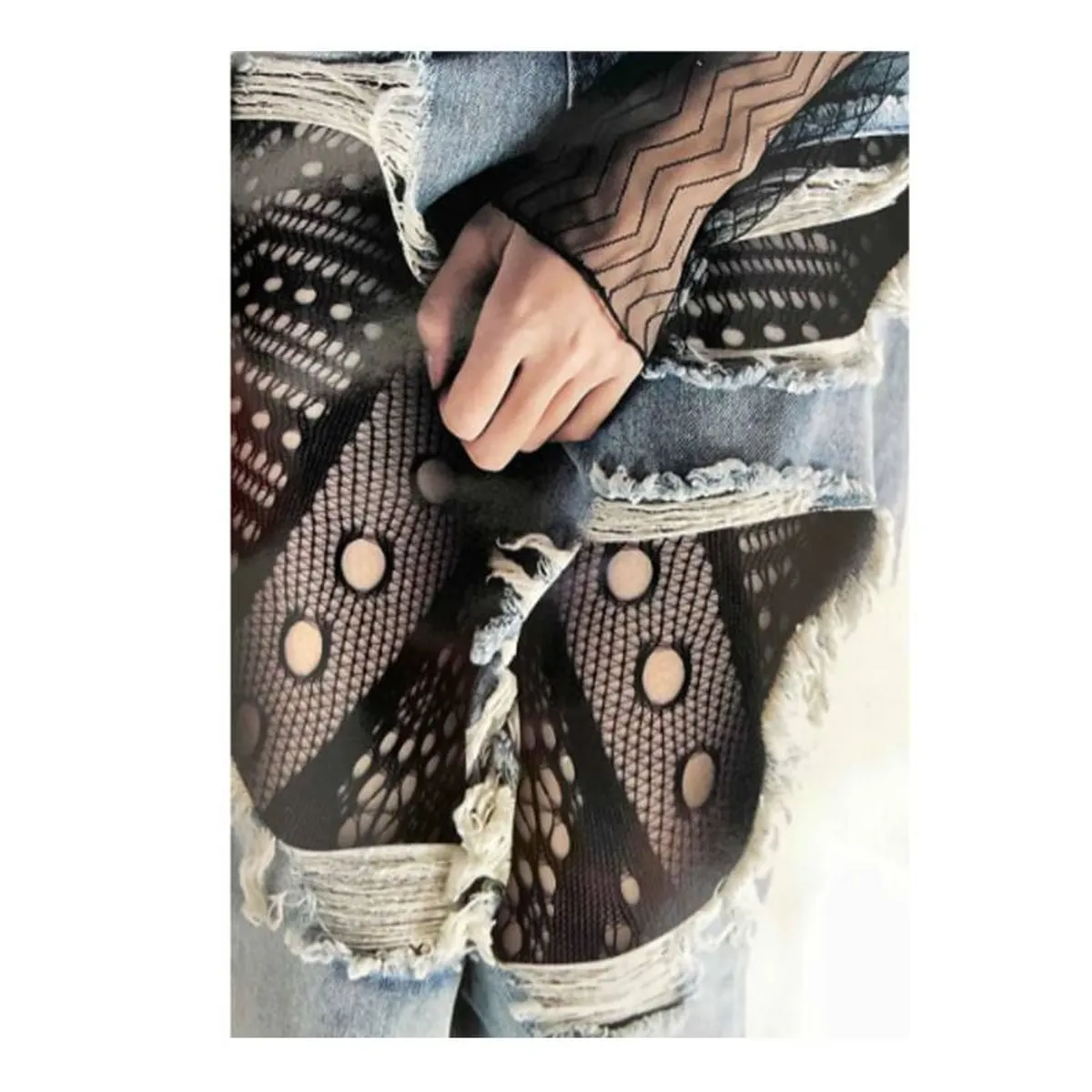 EVERSO - Pack 4 Pantys Malla, Diseño ,negro, 4 Diseños