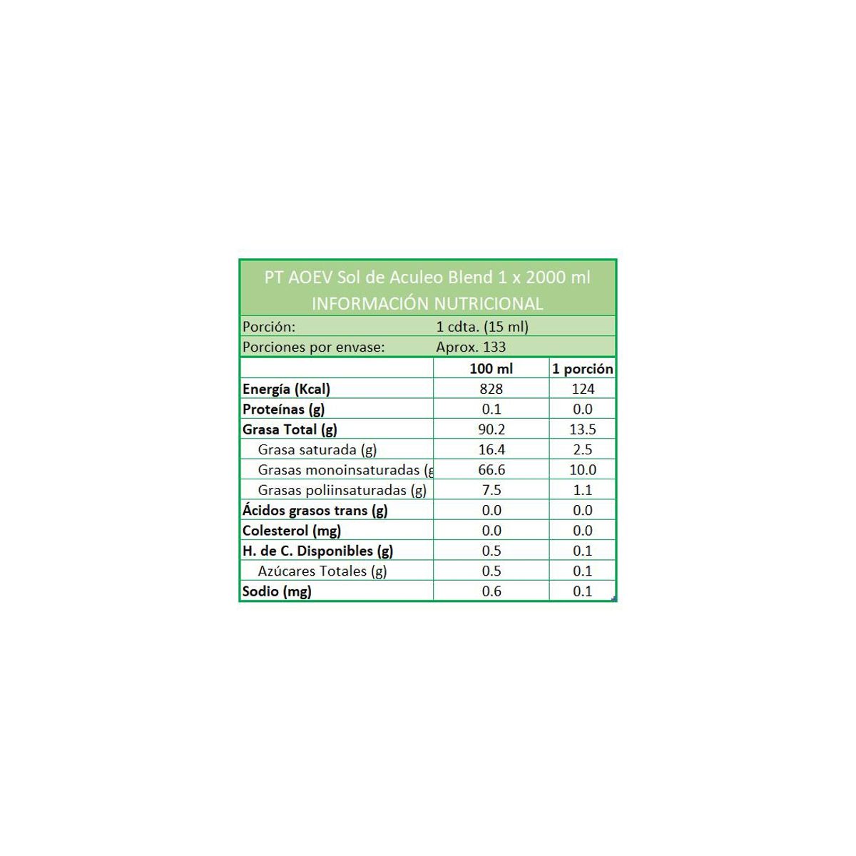 SOL DE ACULEO - Aceite de Oliva EVirgen Sol de Aculeo Frutado Medio 1x2000ml
