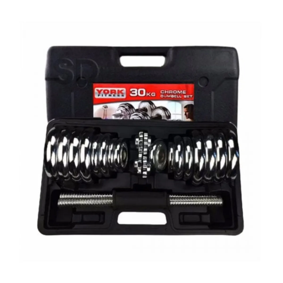 SDFIT - Mancuernas Cromadas York Maletín Set 30 KG…