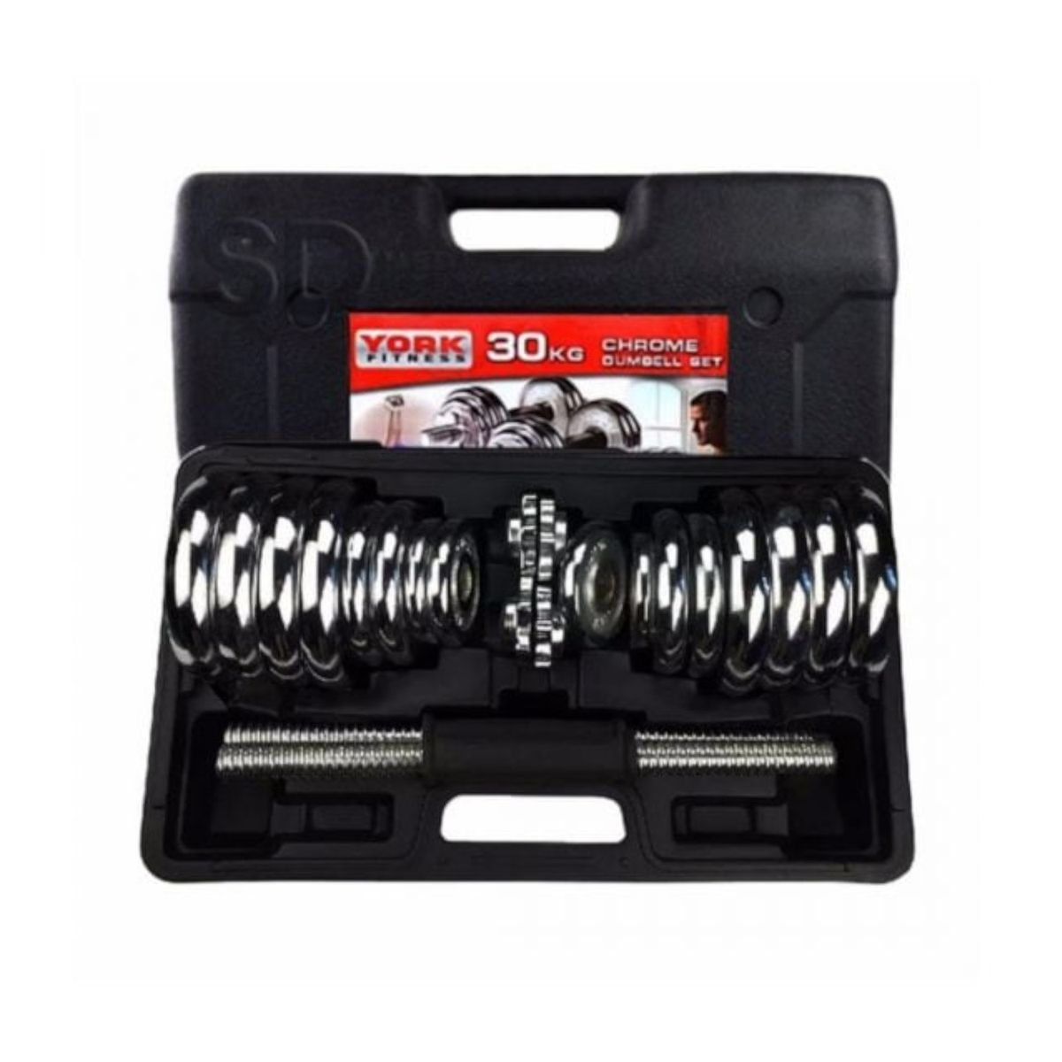 SDFIT - Mancuernas Cromadas York Maletín Set 30 KG…