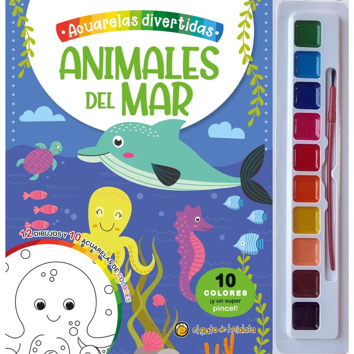 TOP10BOOKS - LIBRO Acuarelas Divertidas: Animales Del Mar