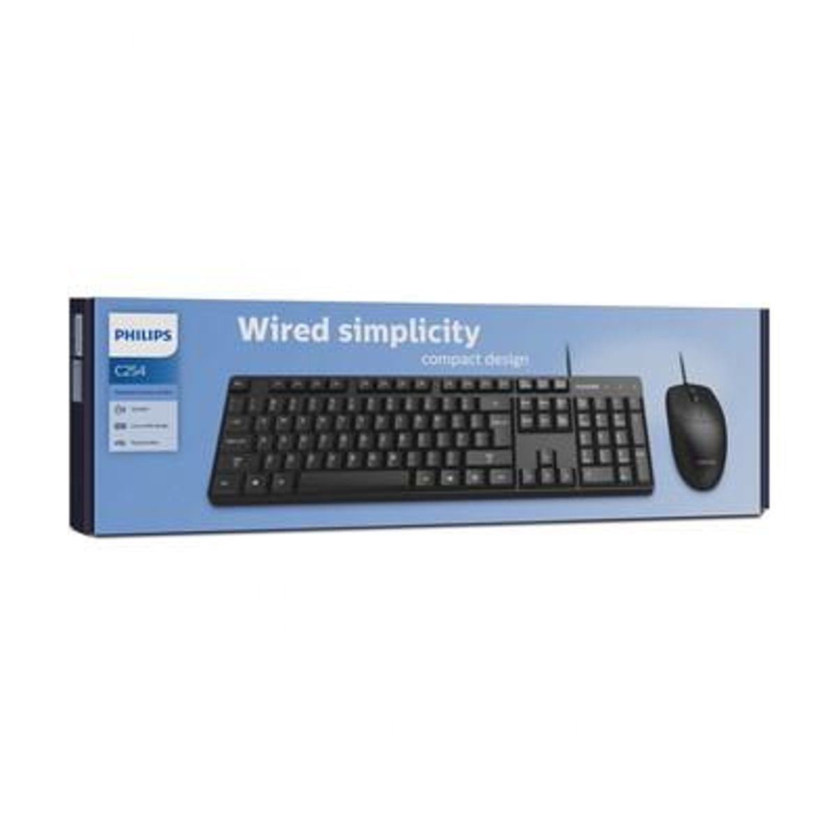 PHILIPS - Combo Kit de Teclado + Mouse USB Philips C254