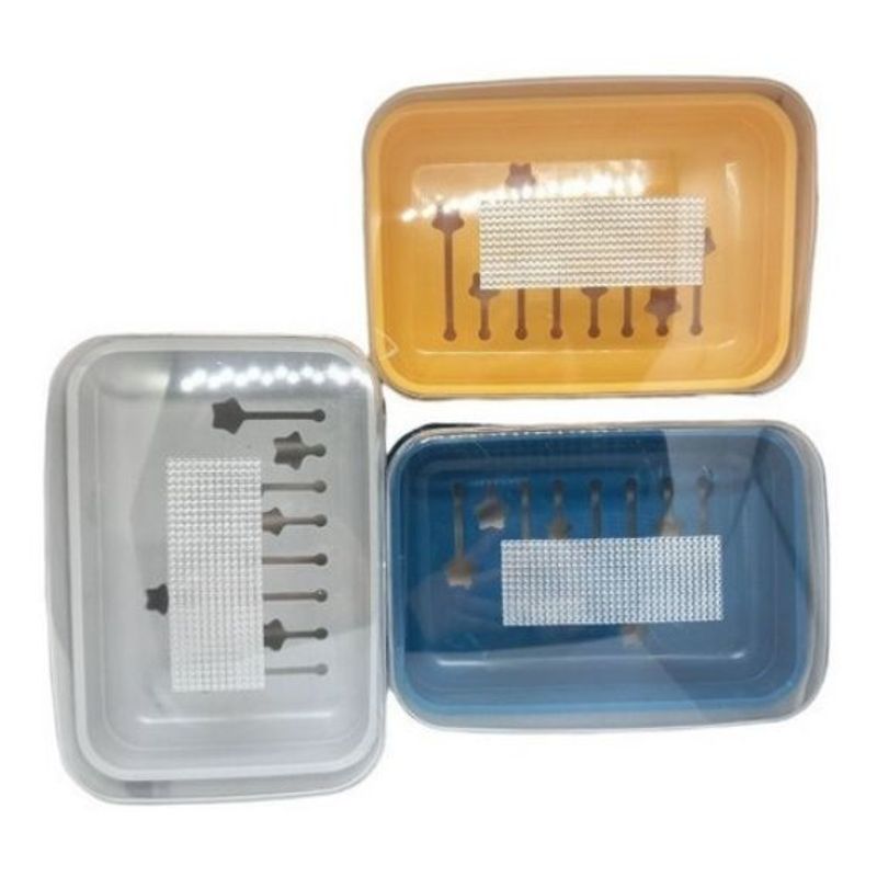U BUY - Set 3 Jaboneras Con Escurridor Y Tapa Colores