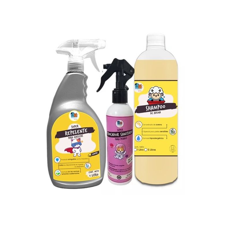 GENERICO - Kit P Perro Repelente  Educador Sanitario  Shampoo Avena