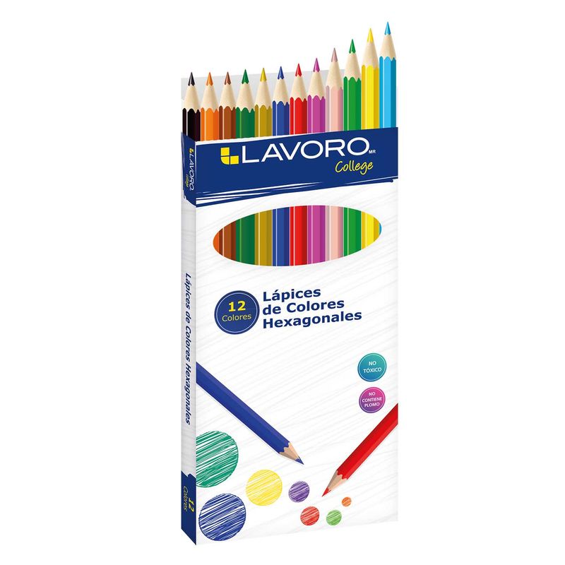 LAVORO - Lapices De Colores Largo Hexagonal 12 Col Lavoro
