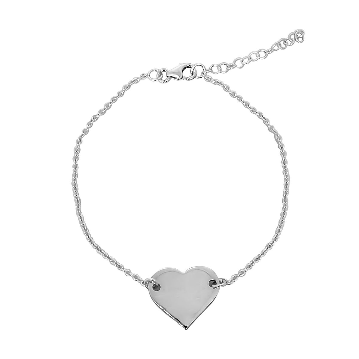 COGGIOLA - Pulsera Corazón Plano Plata Fina 925