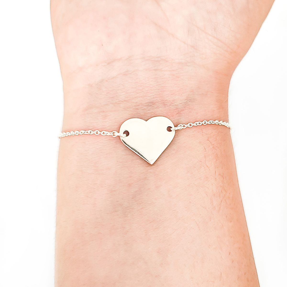 COGGIOLA - Pulsera Corazón Plano Plata Fina 925