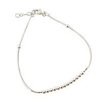 Pulsera 13 Bolitas Cadena Cola De Topo Cuadrada Plata Fina 925