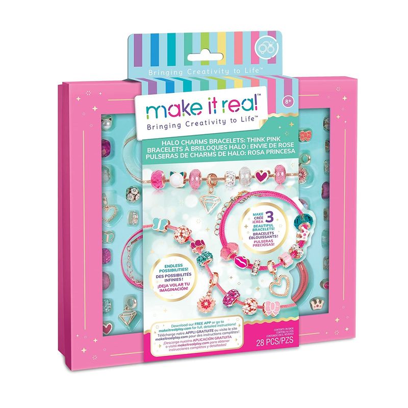 MAKE IT REAL - Set Joyas Rosa Princesa Pulseras Juguete Niñas Make It Real
