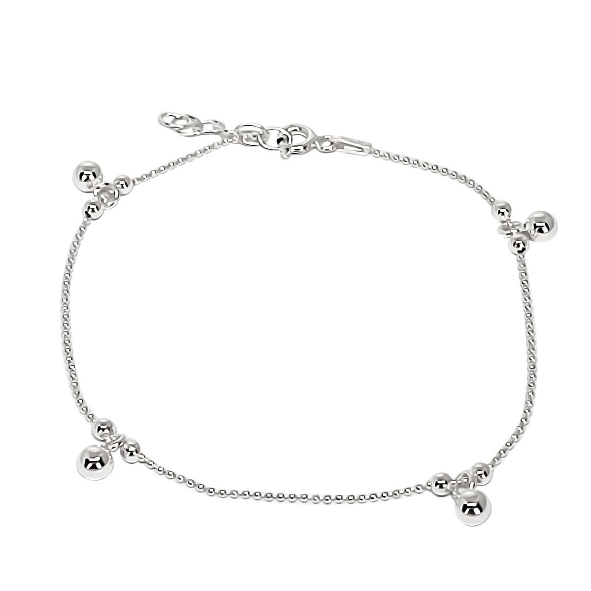 COGGIOLA - Pulsera Cadena Bolitas Mini Plata Fina 925