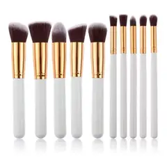 OFERTABKN - Set Brochas Maquillaje Profesional 10 Unidades Blanco