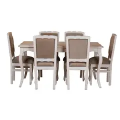 MUEBLES NATIVA - COMEDOR NORMANDO 90X160 Respaldo Tapizado Beige