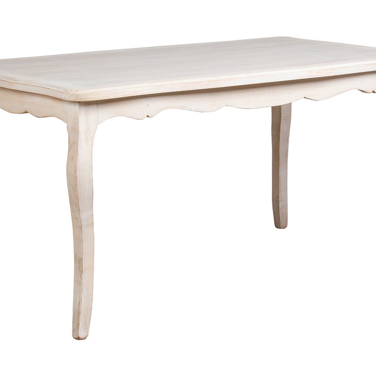 MUEBLES NATIVA - Mesa normando 90x160  Blanco envejecido