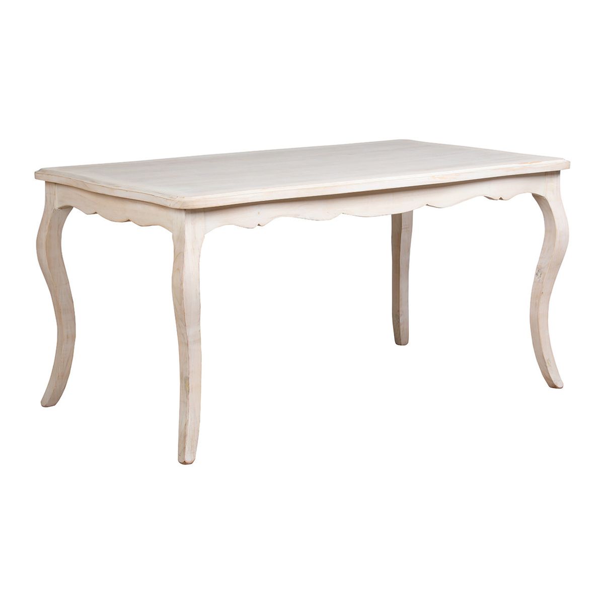 MUEBLES NATIVA - Mesa normando 90x160  Blanco envejecido