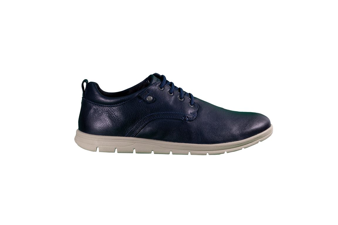 Zapato Casual Cuero Azul Petroleo