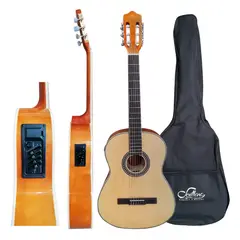 SEVILLANA - Guitarra Electroacustica 39 Con Alma Y Funda Sevillana.