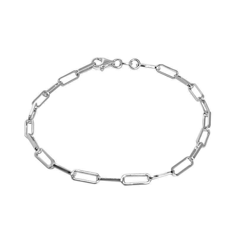ANDREA COGGIOLA JOYAS - Pulsera Eslabón Alargado Plata Fina 925