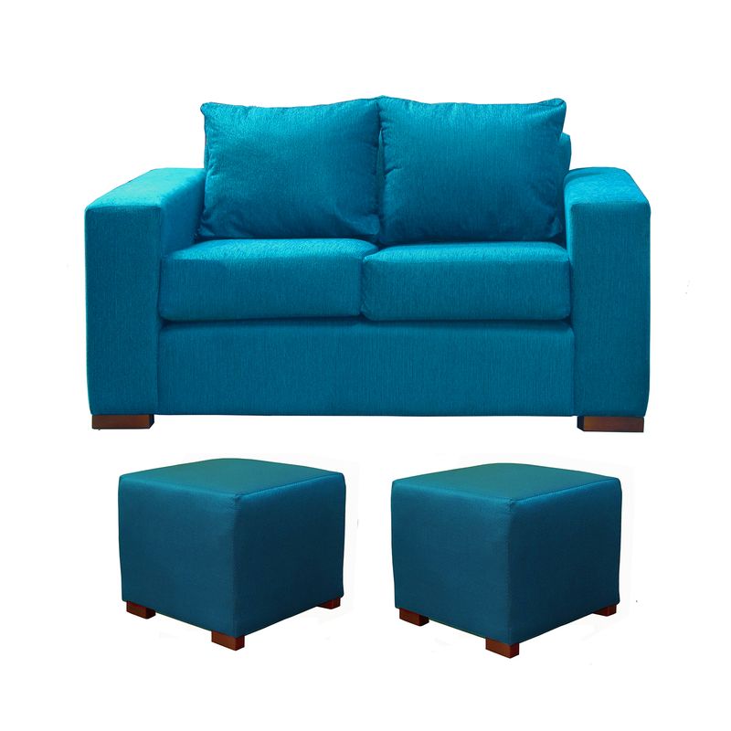 DKORA - Living  City sofa 2 cuerpos + 2 Puff Calipso