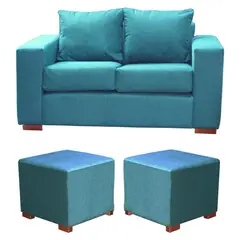 DKORA - Living City sofa 2 cuerpos + 2 Puff Calipso