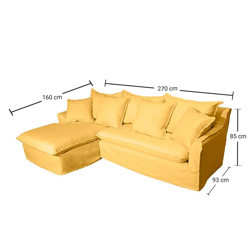SOFAS HOME - SECCIONAL PALENA CHENILLE AZAFRAN 3C